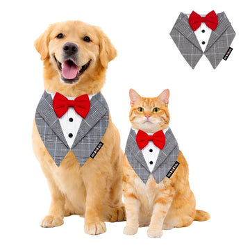 Grey Check Tuxedo Vest Bandanas