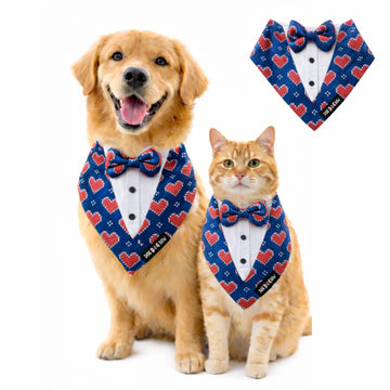 Hearty Blue Printed Tuxedo Bandana