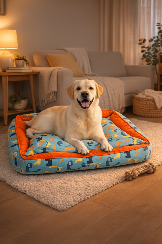 Teal animal Rectangle Bed