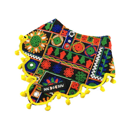 Black Embroidery Bandana