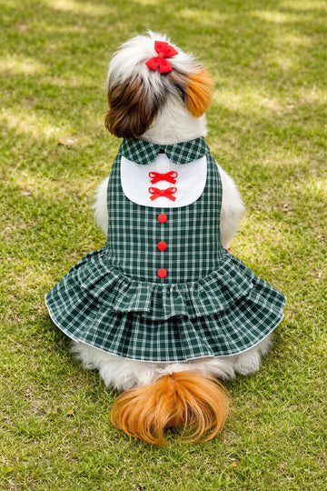 Green check Flapper Dress