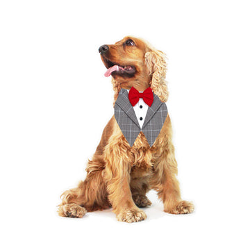 Grey Check Tuxedo Vest Bandanas