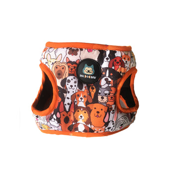 Orange Doggo Print Bodysuit harness