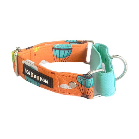 Orange Hot Air Balloon Martingale Collar LARGE