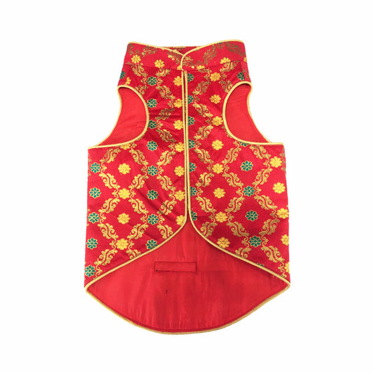 Red Banarasi Sherwani
