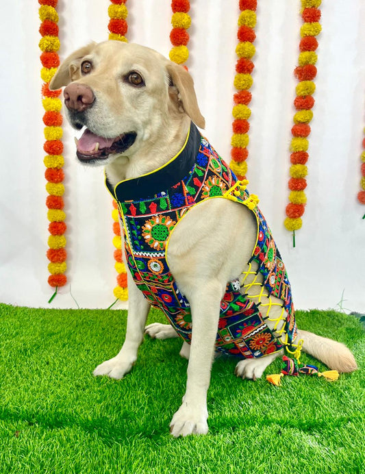 Black Embroidered Tie-up Sherwani