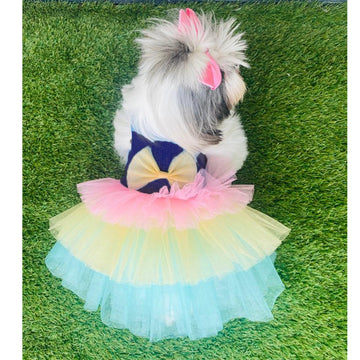 Multi Color Denim Net Frocks