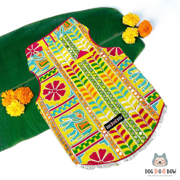 Yellow embroidered Sherwani