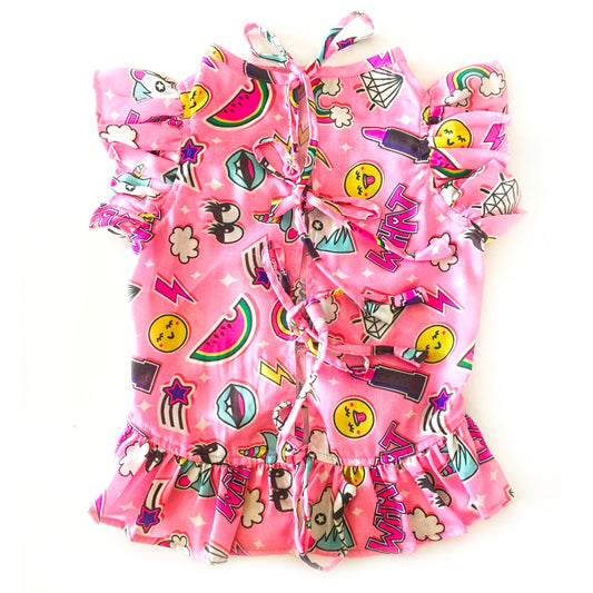 Quirky Pink Shirt Frock